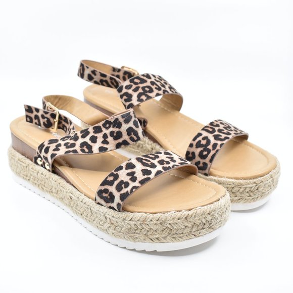 Forever Link Shoes - Leopard Platform Sandals